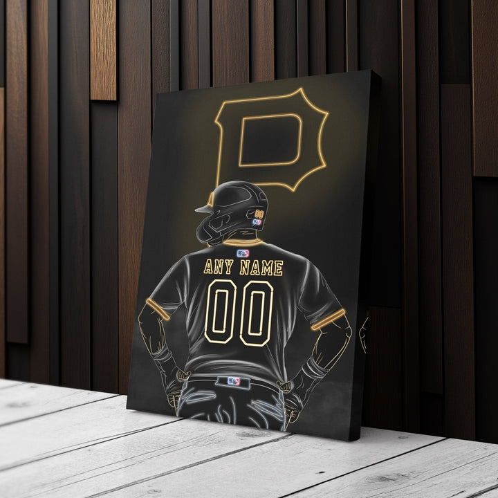 Pittsburgh Pirates Personalized Jersey Canvas | Neon Wall Art - CanvasNeon