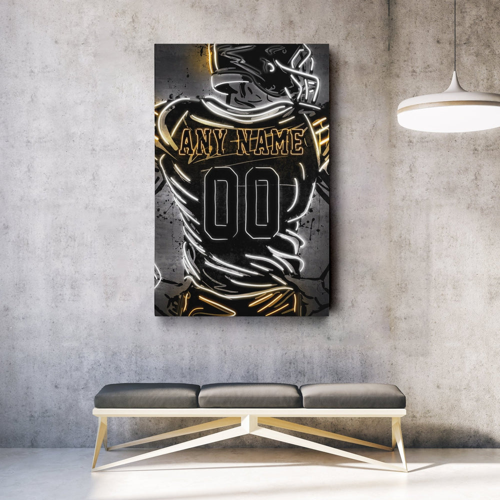 Pittsburgh Steelers Custom Jersey Canvas | Neon Wall Art - CanvasNeon