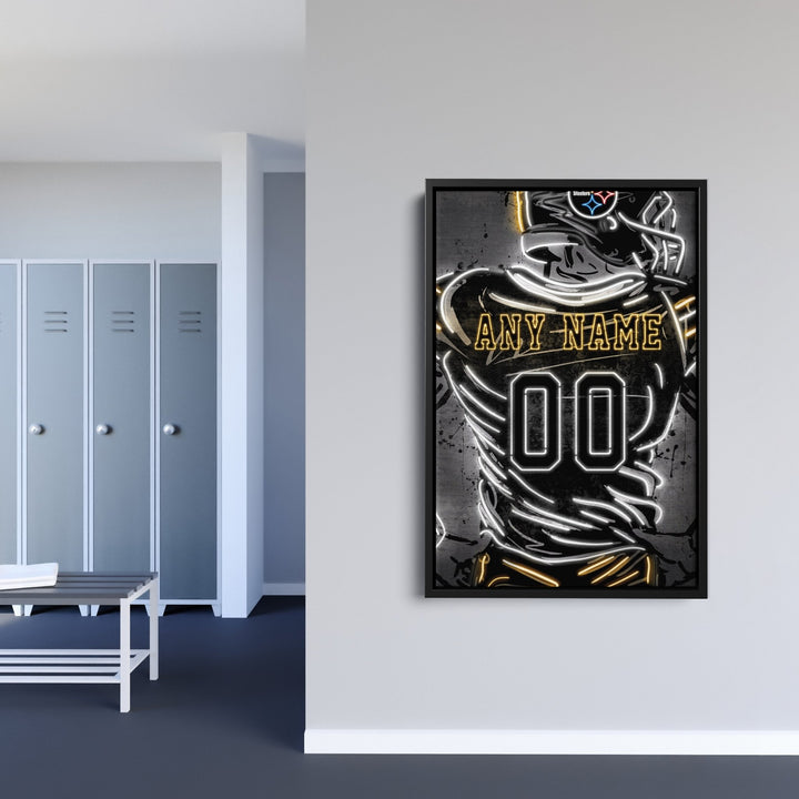 Pittsburgh Steelers Custom Jersey Canvas | Neon Wall Art - CanvasNeon