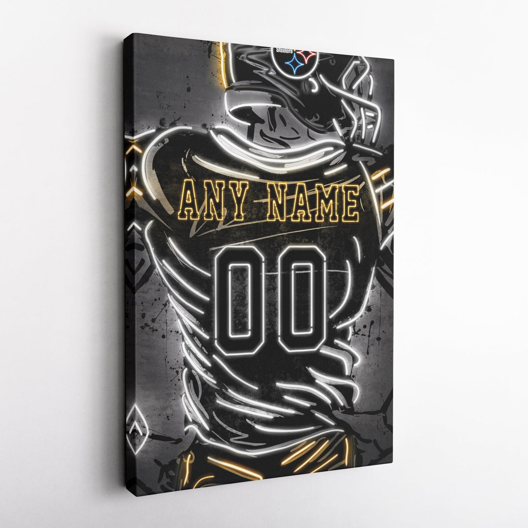 Pittsburgh Steelers Custom Jersey Canvas | Neon Wall Art - CanvasNeon