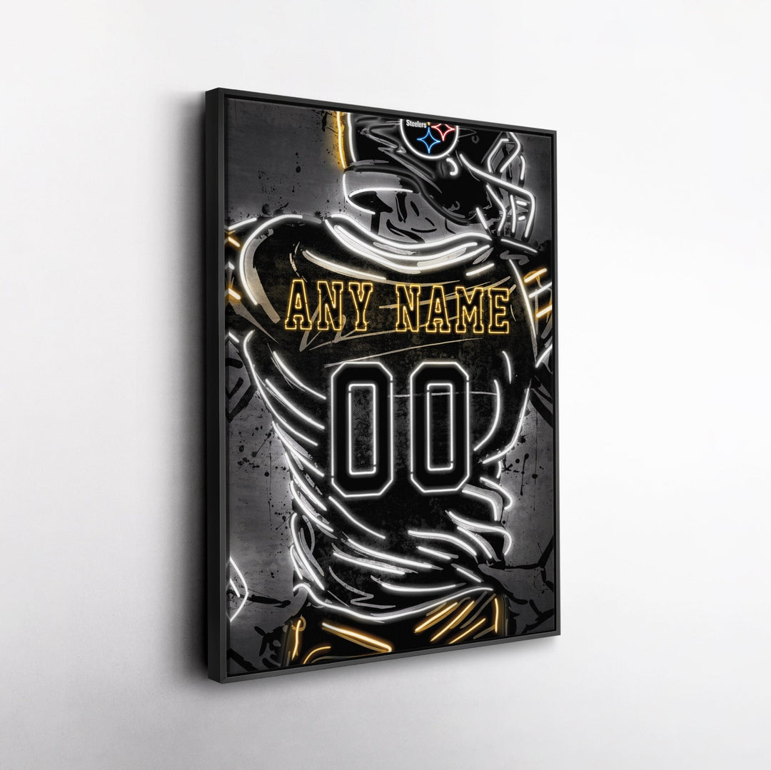 Pittsburgh Steelers Custom Jersey Canvas | Neon Wall Art - CanvasNeon