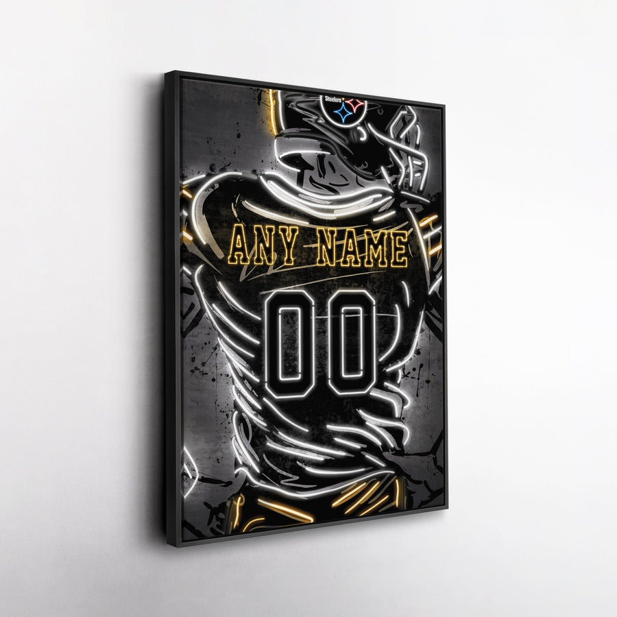 Pittsburgh Steelers Custom Jersey Canvas | Neon Wall Art - CanvasNeon