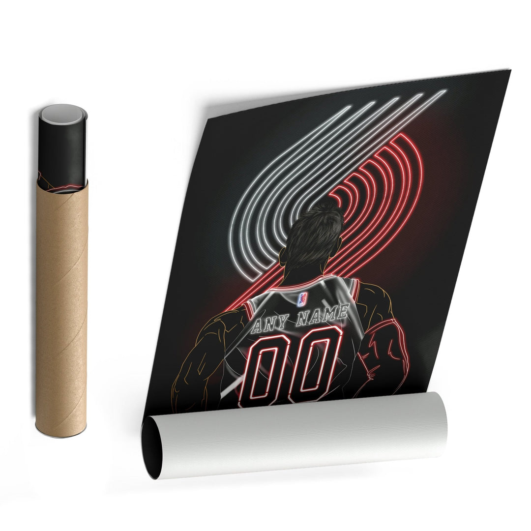 Portland Trail Blazers Personalized Jersey Canvas | Neon Wall Art - CanvasNeon