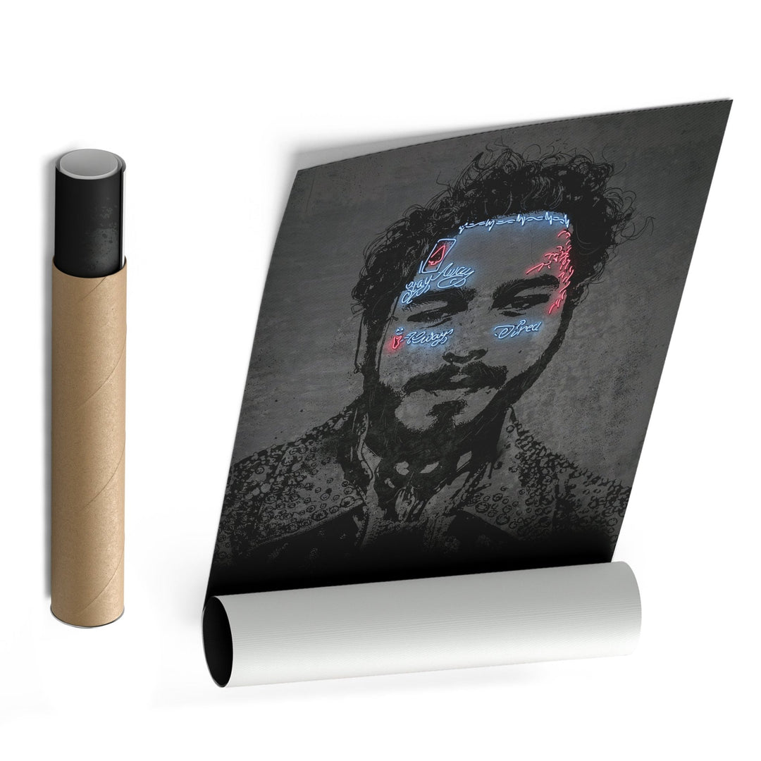 Post Malone Neon Canvas Art | Music Wall Decor - CanvasNeon