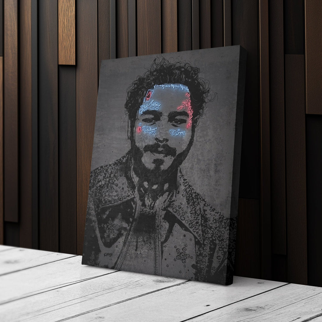 Post Malone Neon Canvas Art | Music Wall Decor - CanvasNeon