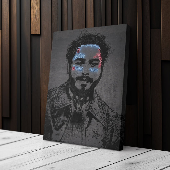 Post Malone Neon Canvas Art | Music Wall Decor - CanvasNeon