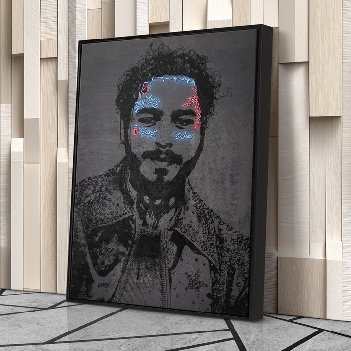 Post Malone Neon Canvas Art | Music Wall Decor - CanvasNeon