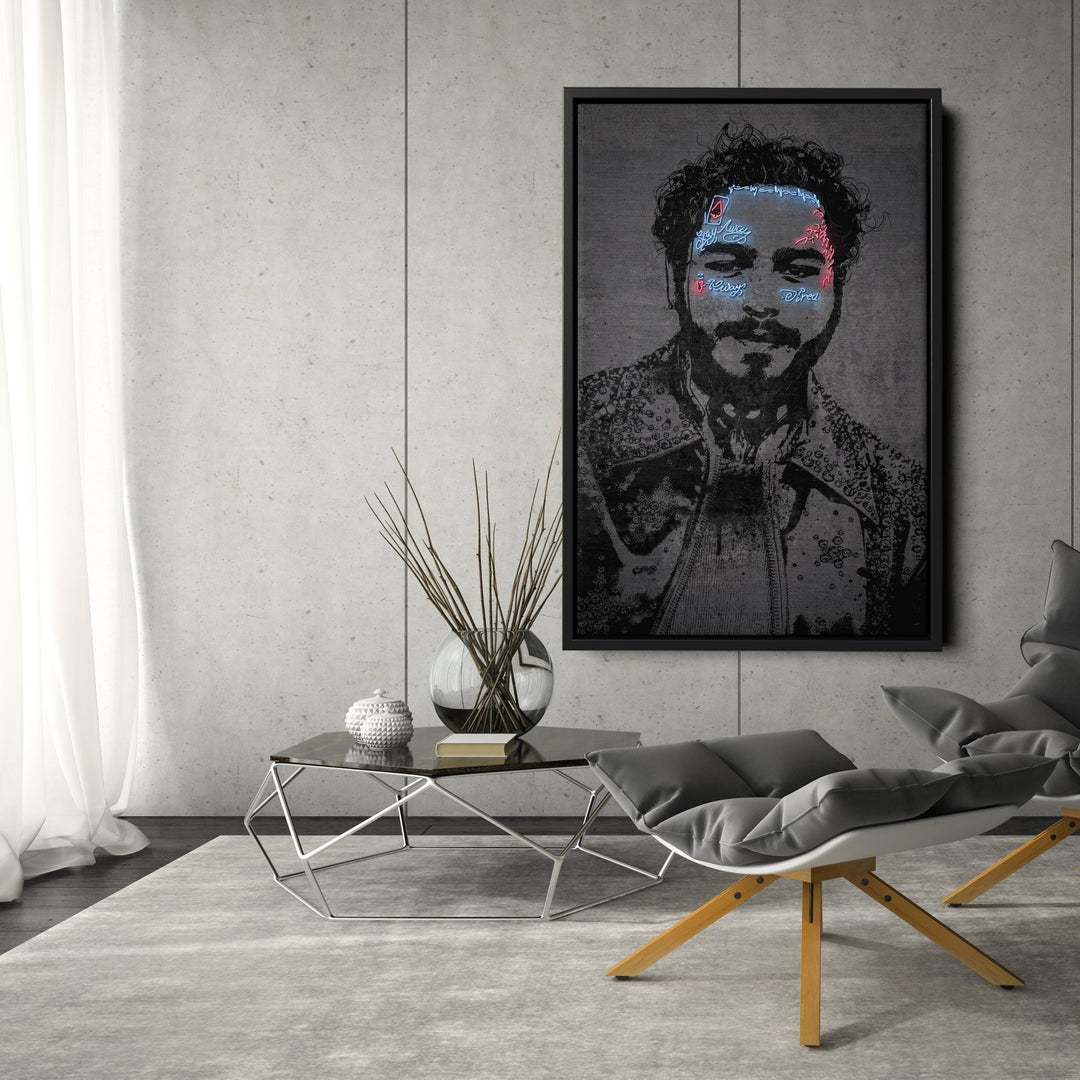 Post Malone Neon Canvas Art | Music Wall Decor - CanvasNeon
