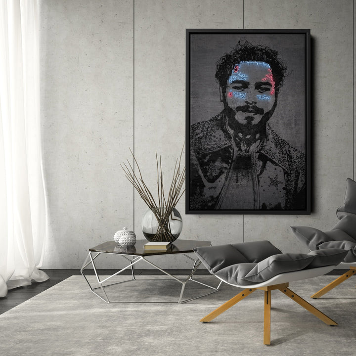 Post Malone Neon Canvas Art | Music Wall Decor - CanvasNeon