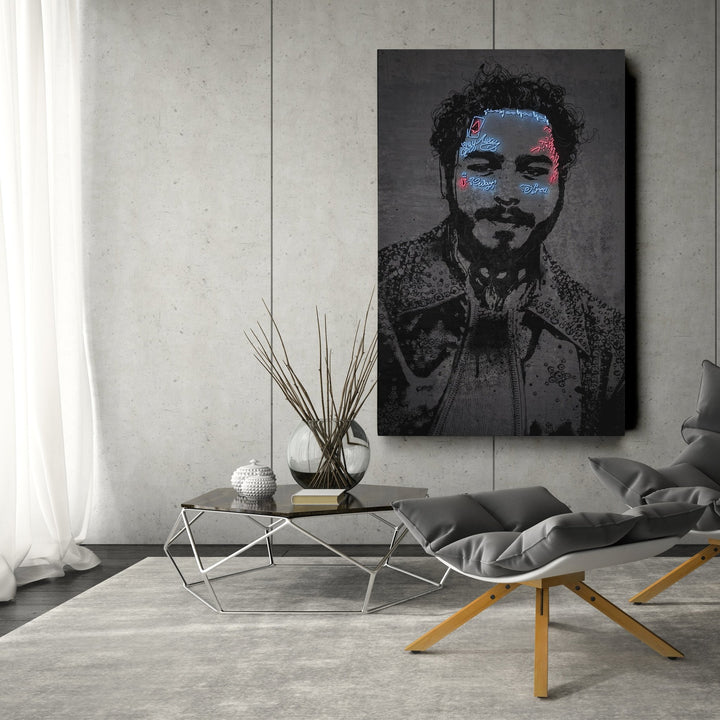 Post Malone Neon Canvas Art | Music Wall Decor - CanvasNeon