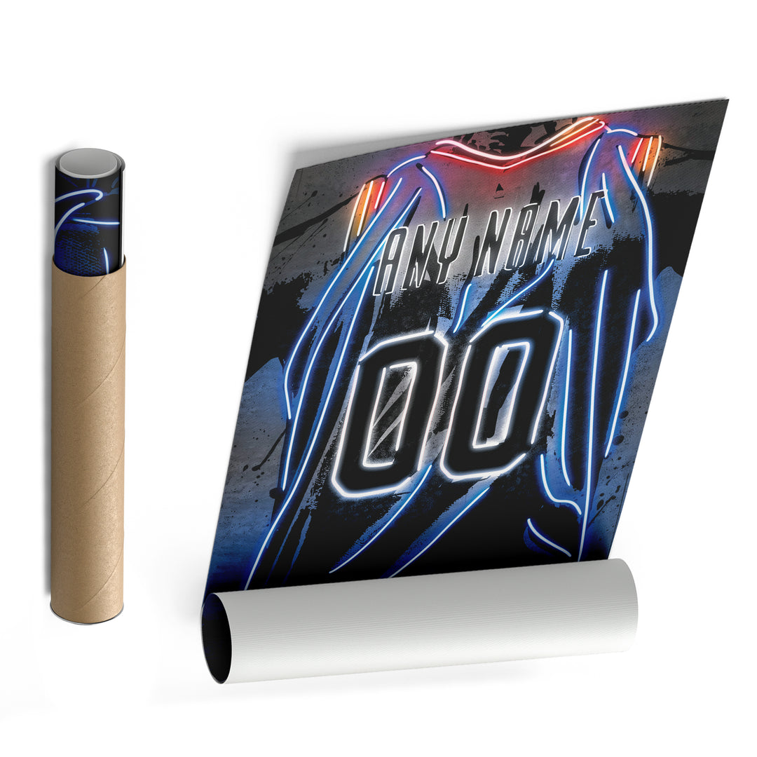 Oklahoma City Thunder Custom Jersey Canvas | Neon Wall Art