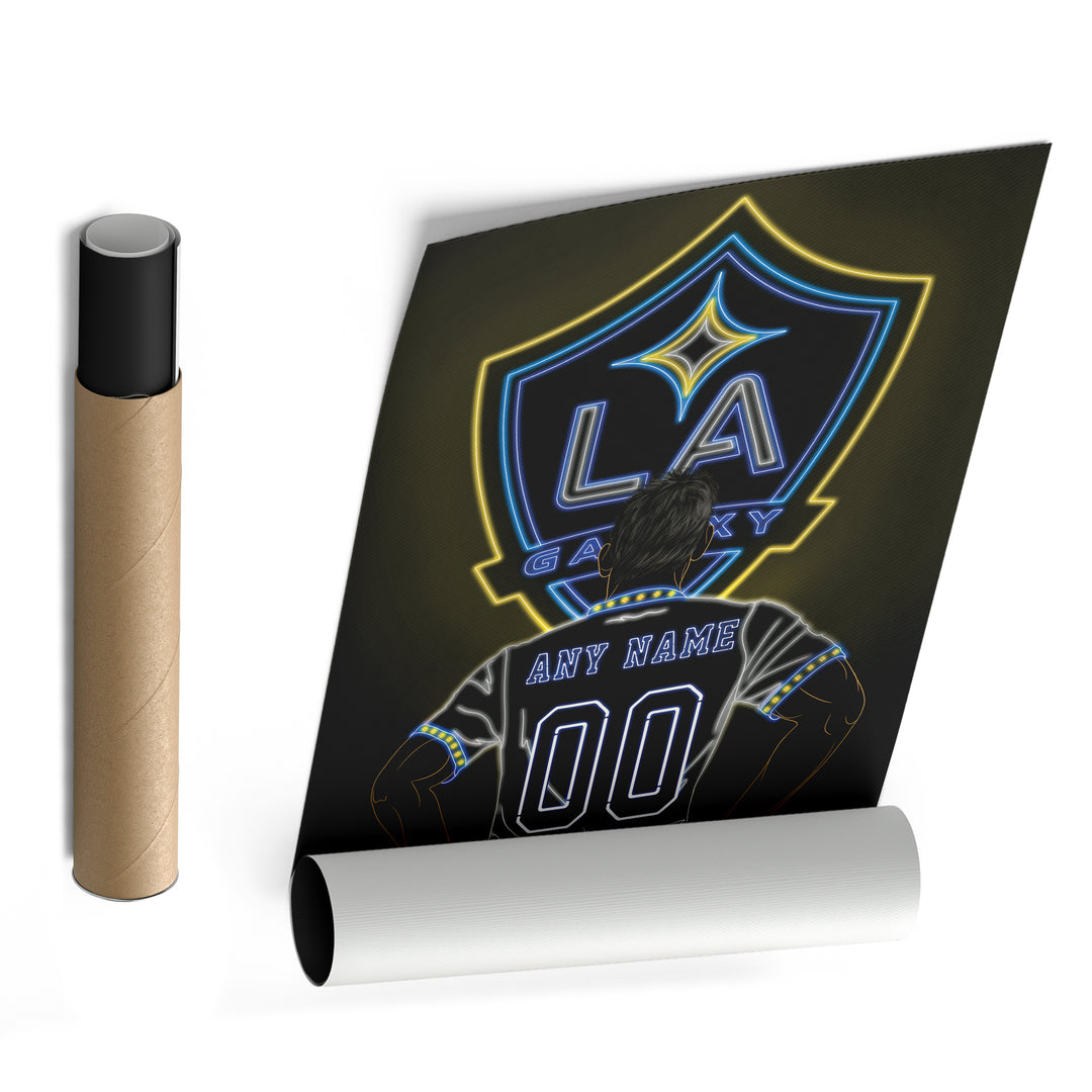 LA Galaxy Personalized Jersey Canvas | Neon Wall Art