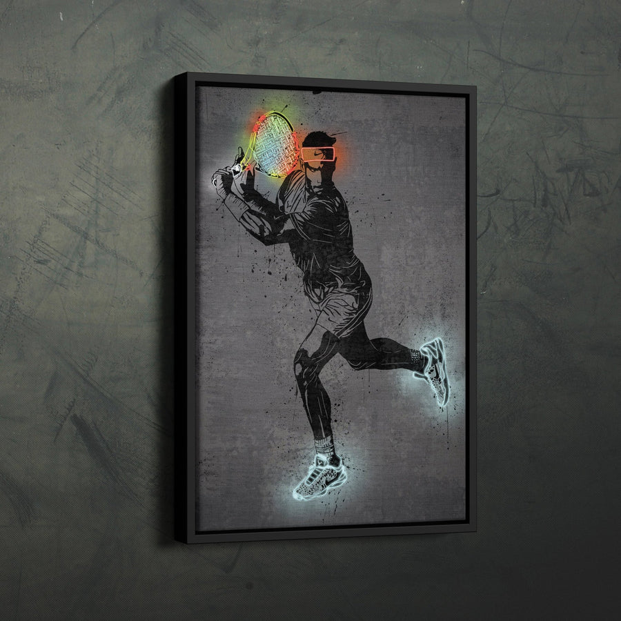 Rafael Nadal Neon Canvas Art | Modern Wall Decor for Tennis Fans - CanvasNeon