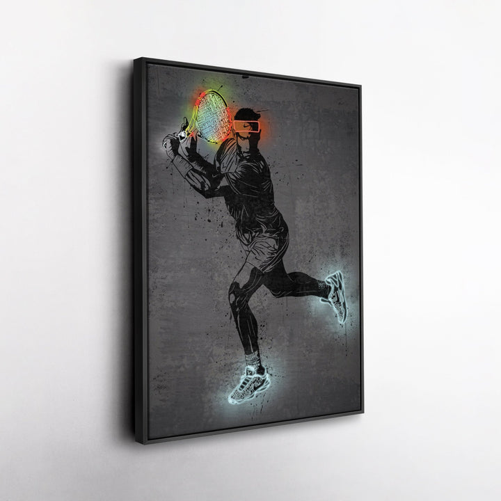 Rafael Nadal Neon Canvas Art | Modern Wall Decor for Tennis Fans - CanvasNeon