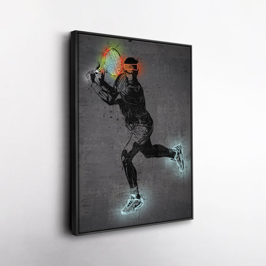 Rafael Nadal Neon Canvas Art | Modern Wall Decor for Tennis Fans - CanvasNeon