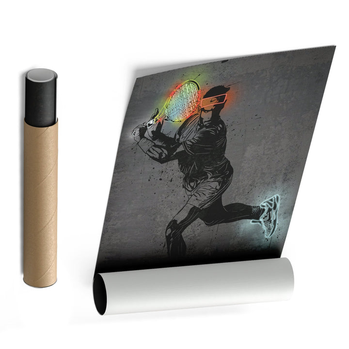 Rafael Nadal Neon Canvas Art | Modern Wall Decor for Tennis Fans - CanvasNeon