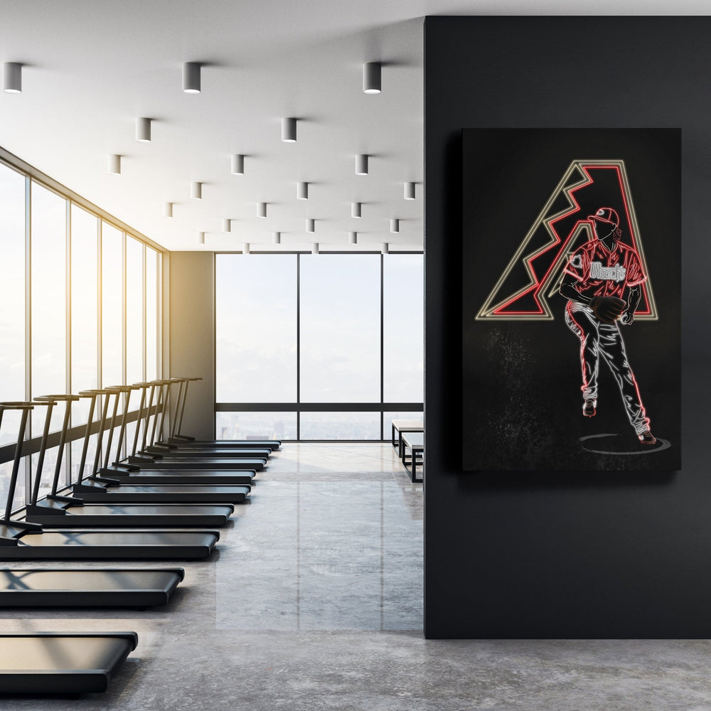 Randy Johnson Neon Canvas Art | Diamondbacks Wall Decor - CanvasNeon