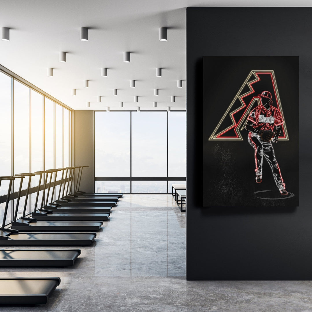 Randy Johnson Neon Canvas Art | Diamondbacks Wall Decor - CanvasNeon