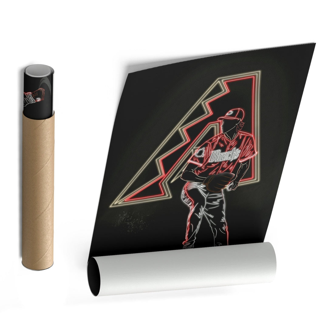 Randy Johnson Neon Canvas Art | Diamondbacks Wall Decor - CanvasNeon