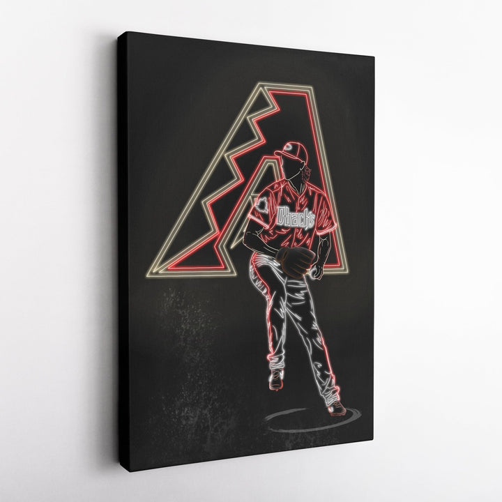 Randy Johnson Neon Canvas Art | Diamondbacks Wall Decor - CanvasNeon