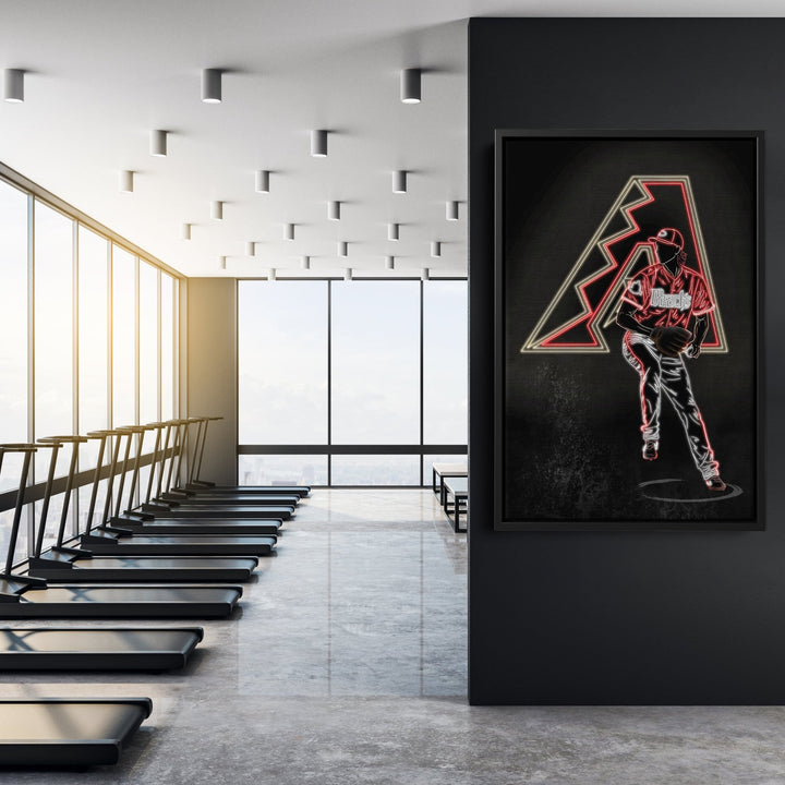 Randy Johnson Neon Canvas Art | Diamondbacks Wall Decor - CanvasNeon