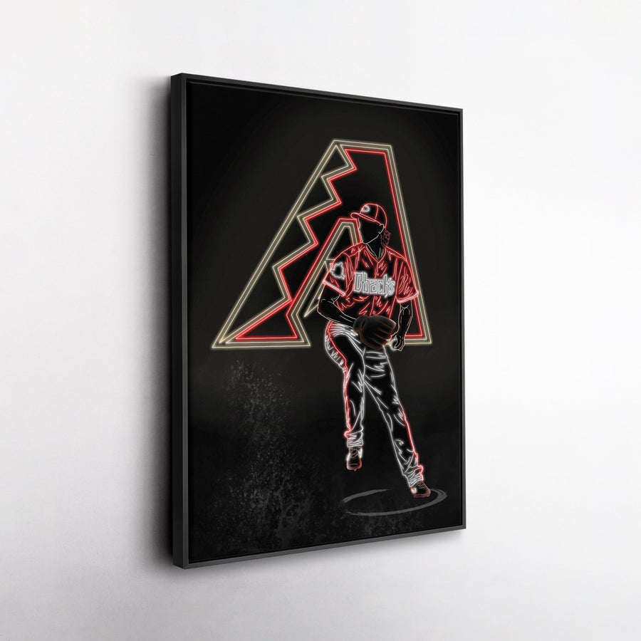 Randy Johnson Neon Canvas Art | Diamondbacks Wall Decor - CanvasNeon