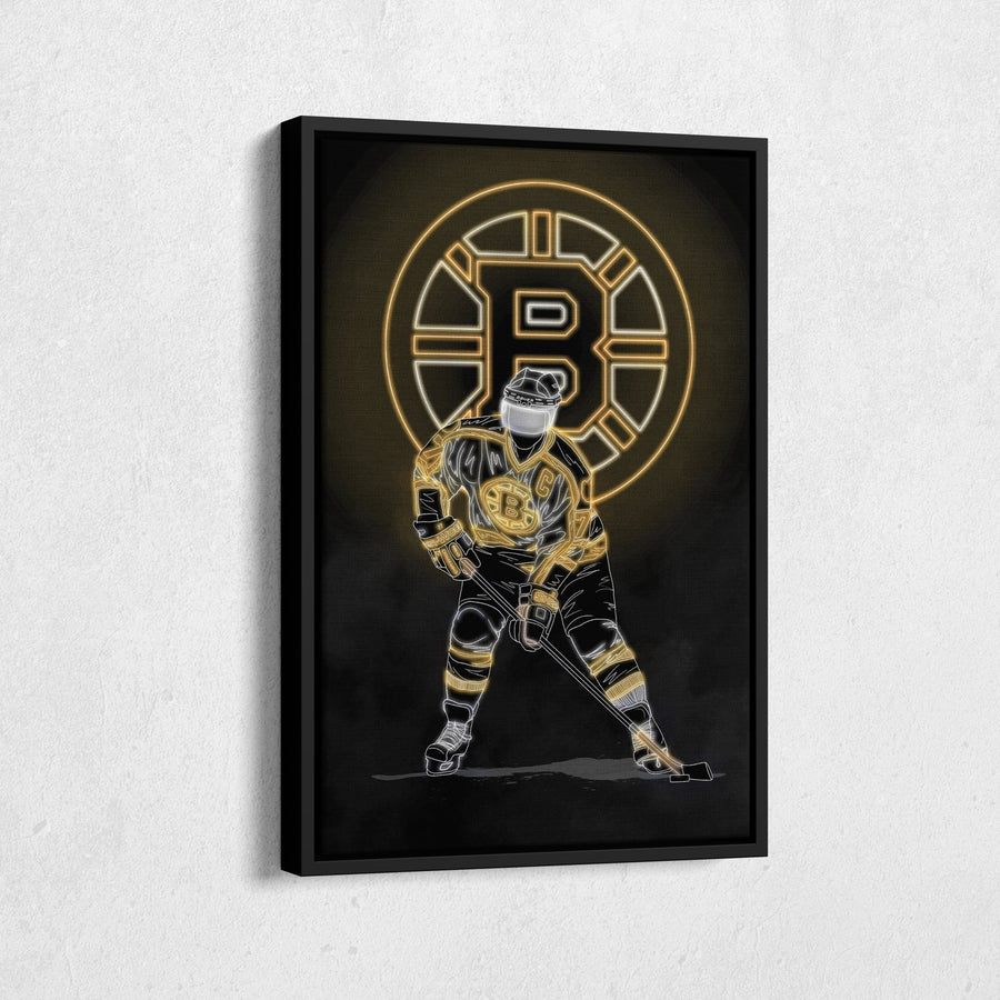 Ray Bourque Neon Canvas Art | Bruins Wall Decor - CanvasNeon