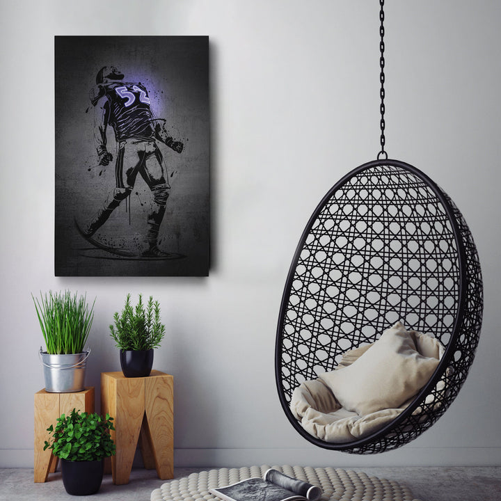 Ray Lewis Neon Canvas Art | Modern Wall Decor for Ravens Fans - CanvasNeon