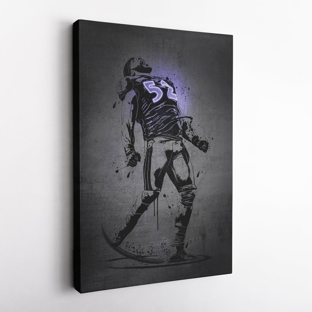 Ray Lewis Neon Canvas Art | Modern Wall Decor for Ravens Fans - CanvasNeon