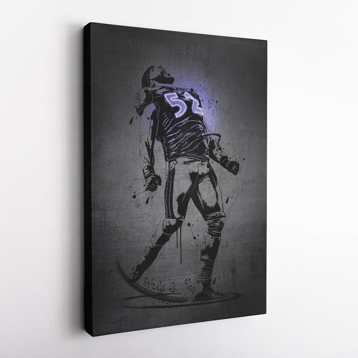 Ray Lewis Neon Canvas Art | Modern Wall Decor for Ravens Fans - CanvasNeon