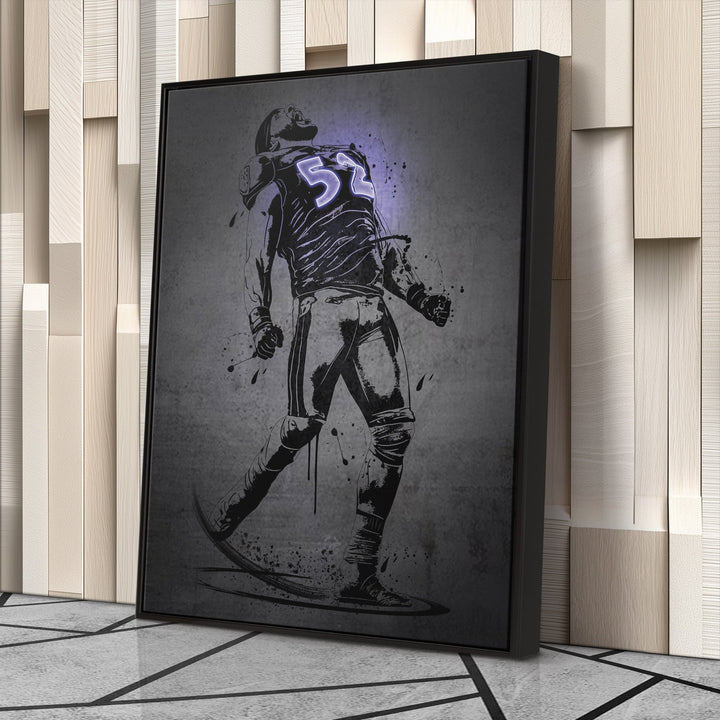 Ray Lewis Neon Canvas Art | Modern Wall Decor for Ravens Fans - CanvasNeon