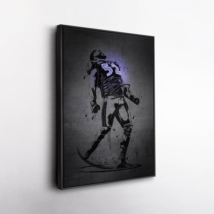 Ray Lewis Neon Canvas Art | Modern Wall Decor for Ravens Fans - CanvasNeon