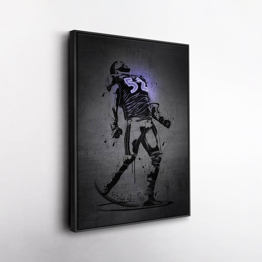Ray Lewis Neon Canvas Art | Modern Wall Decor for Ravens Fans - CanvasNeon