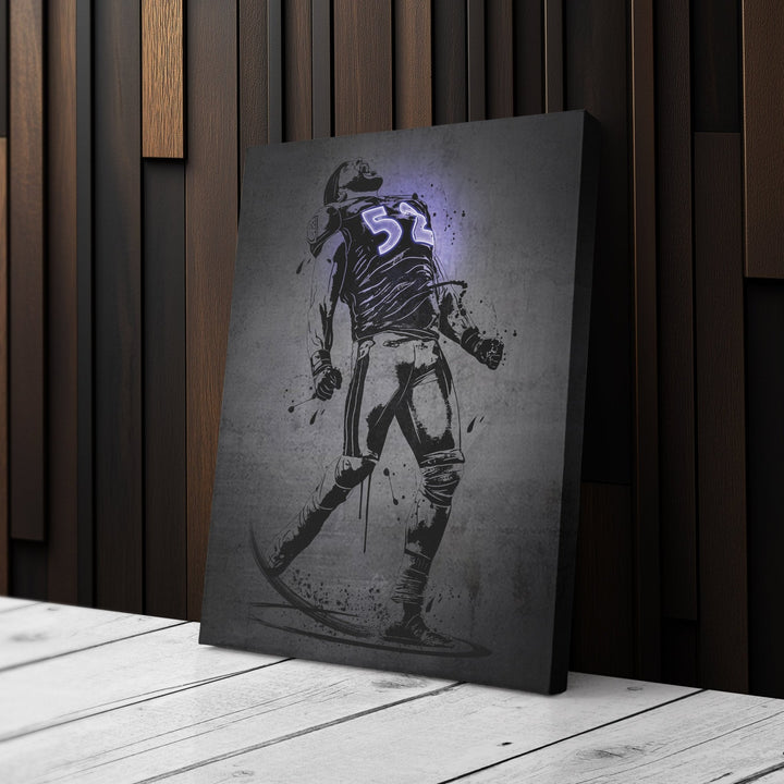 Ray Lewis Neon Canvas Art | Modern Wall Decor for Ravens Fans - CanvasNeon