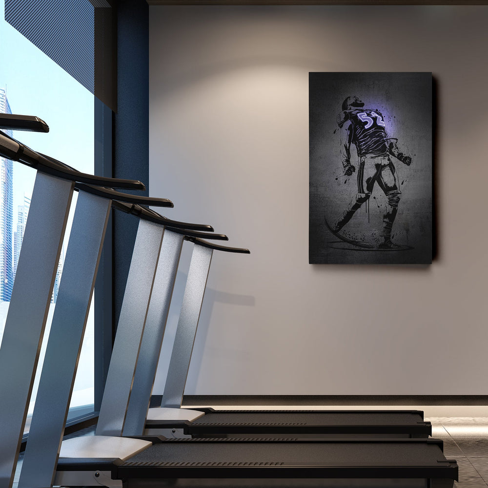 Ray Lewis Neon Canvas Art | Modern Wall Decor for Ravens Fans - CanvasNeon