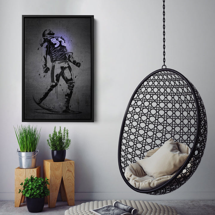 Ray Lewis Neon Canvas Art | Modern Wall Decor for Ravens Fans - CanvasNeon
