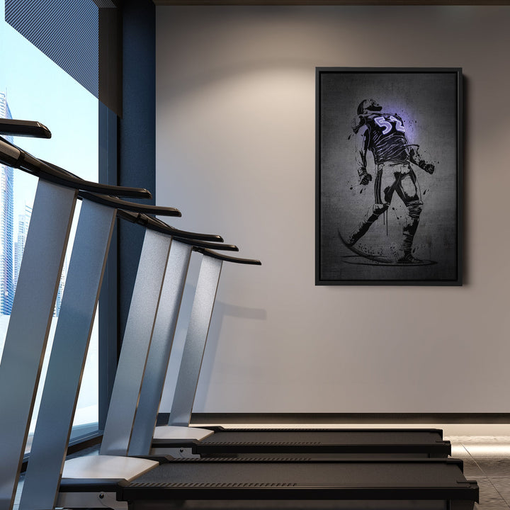 Ray Lewis Neon Canvas Art | Modern Wall Decor for Ravens Fans - CanvasNeon