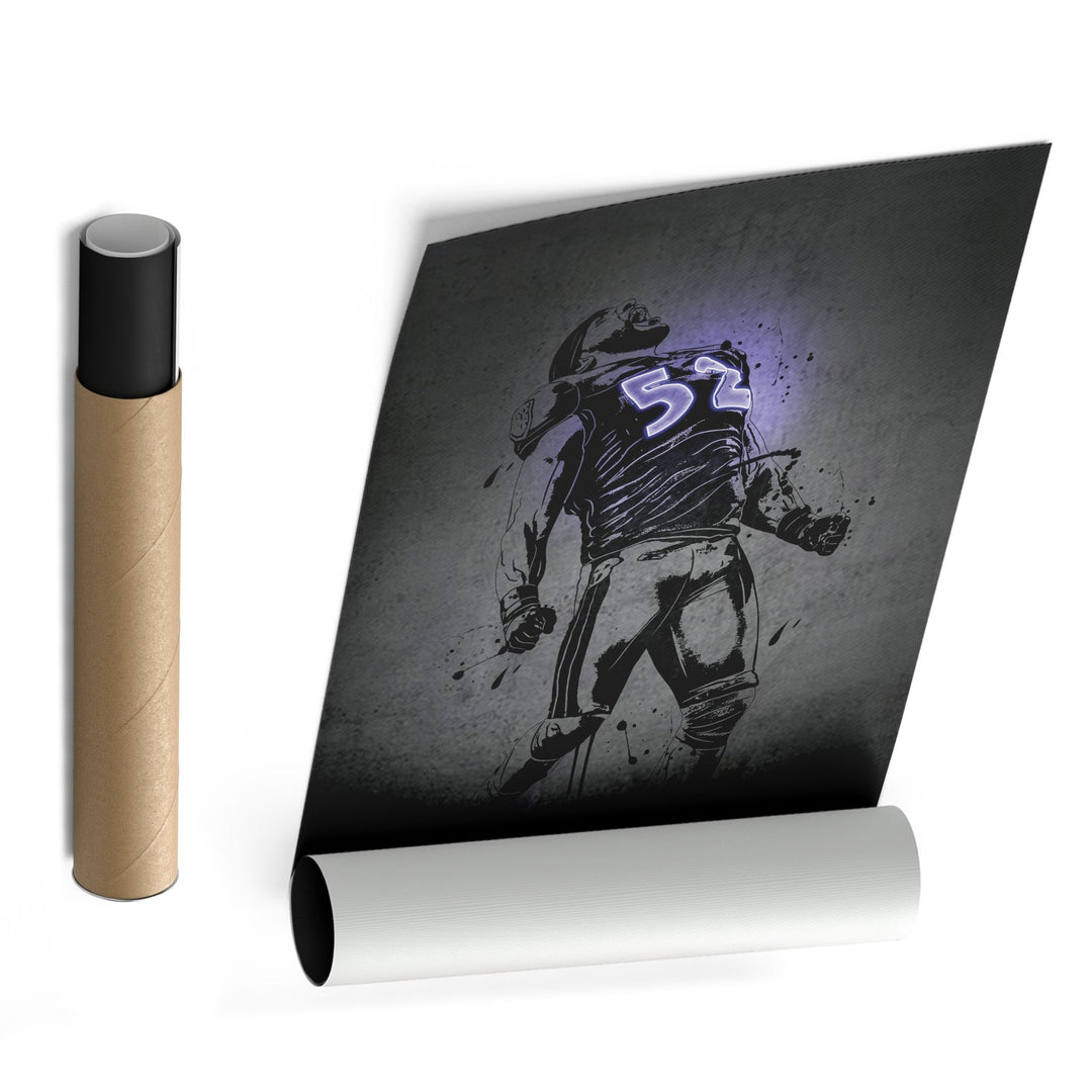 Ray Lewis Neon Canvas Art | Modern Wall Decor for Ravens Fans - CanvasNeon