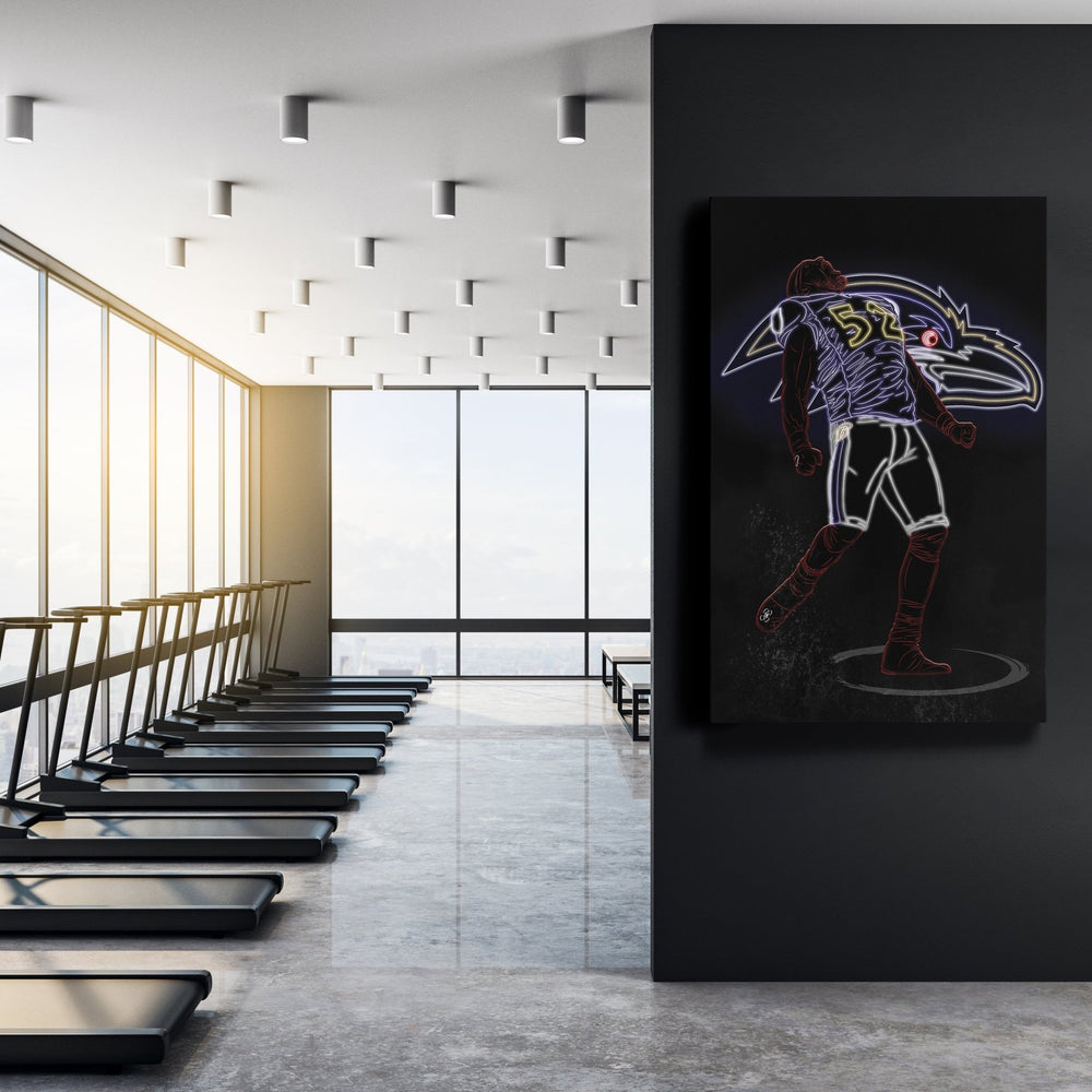 Ray Lewis Neon Canvas Art | Ravens Wall Decor - CanvasNeon