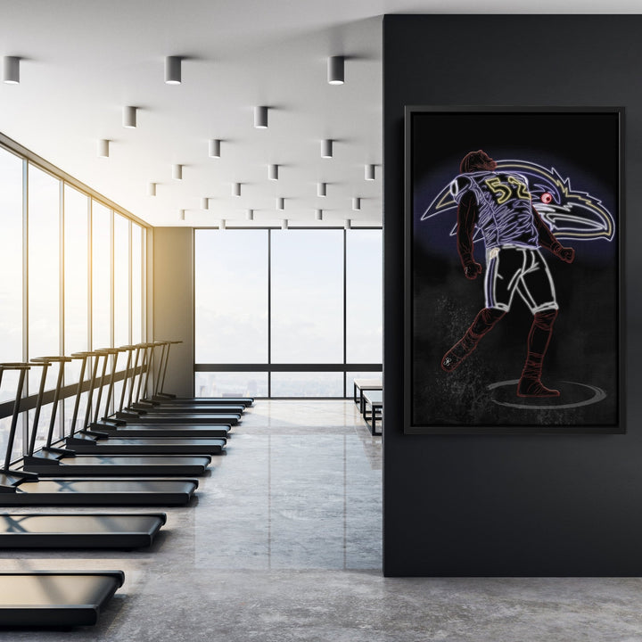 Ray Lewis Neon Canvas Art | Ravens Wall Decor - CanvasNeon