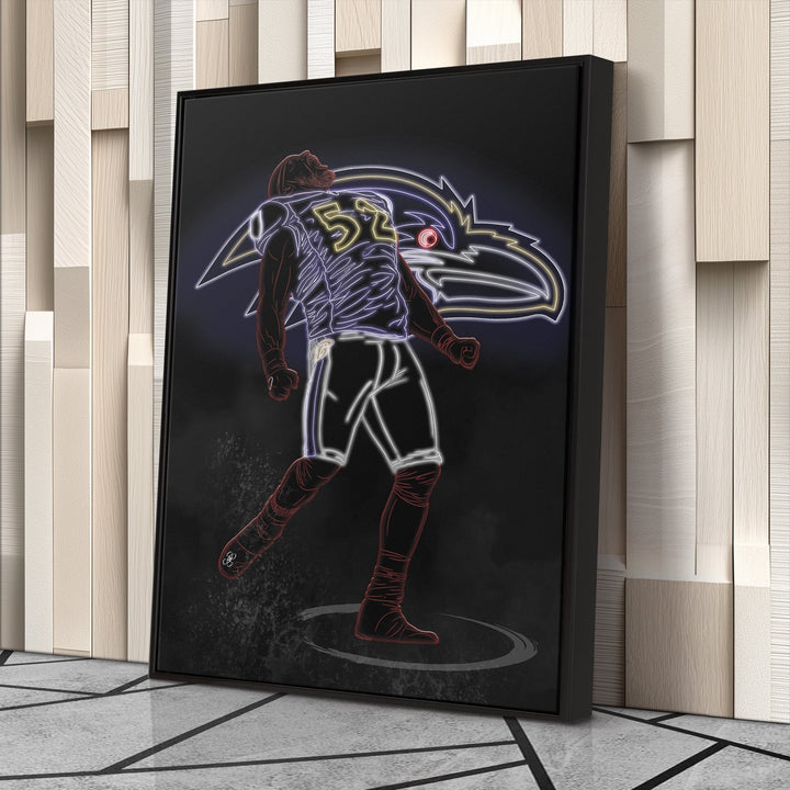 Ray Lewis Neon Canvas Art | Ravens Wall Decor - CanvasNeon