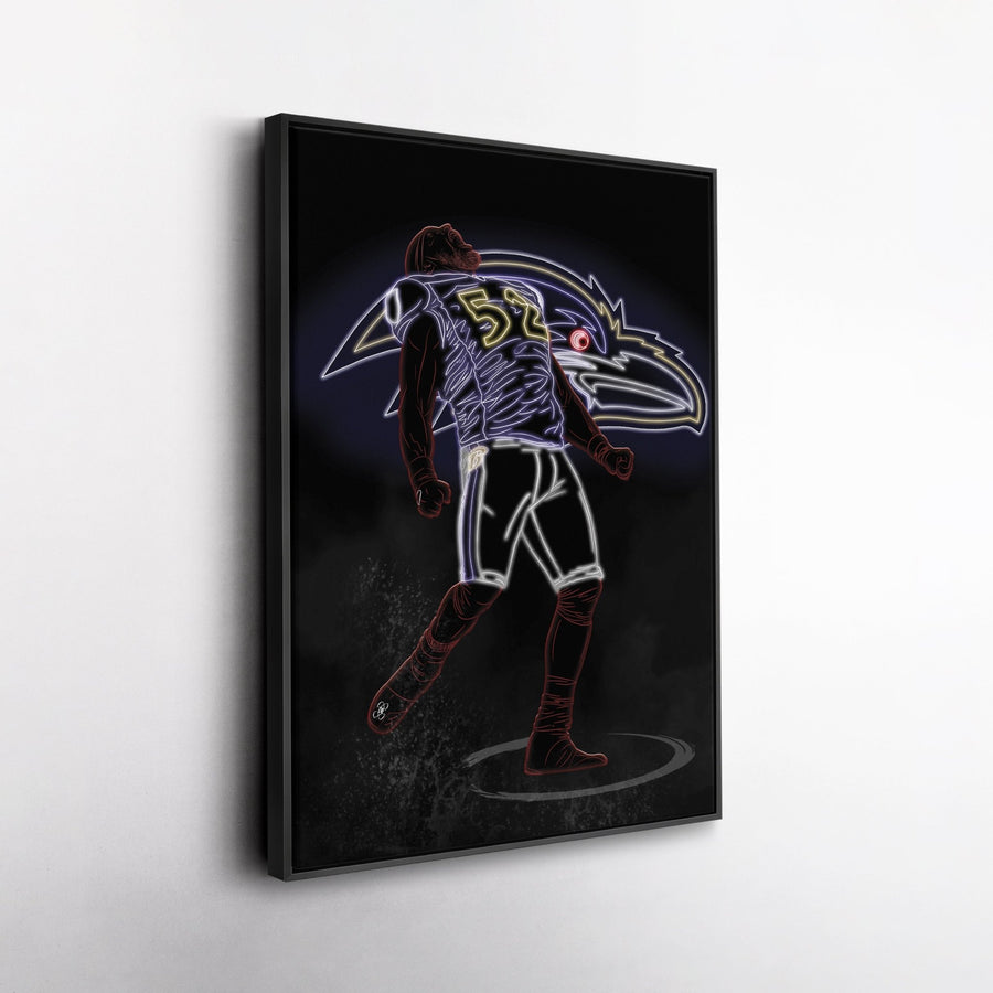 Ray Lewis Neon Canvas Art | Ravens Wall Decor - CanvasNeon