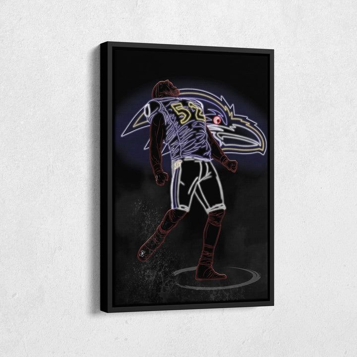 Ray Lewis Neon Canvas Art | Ravens Wall Decor - CanvasNeon