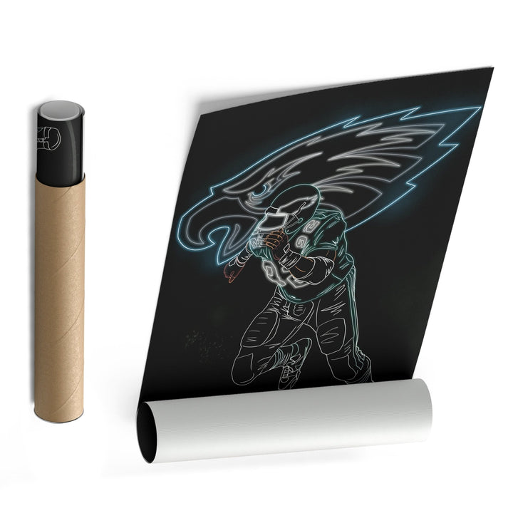 Reggie White Neon Canvas Art | Eagles Wall Decor - CanvasNeon