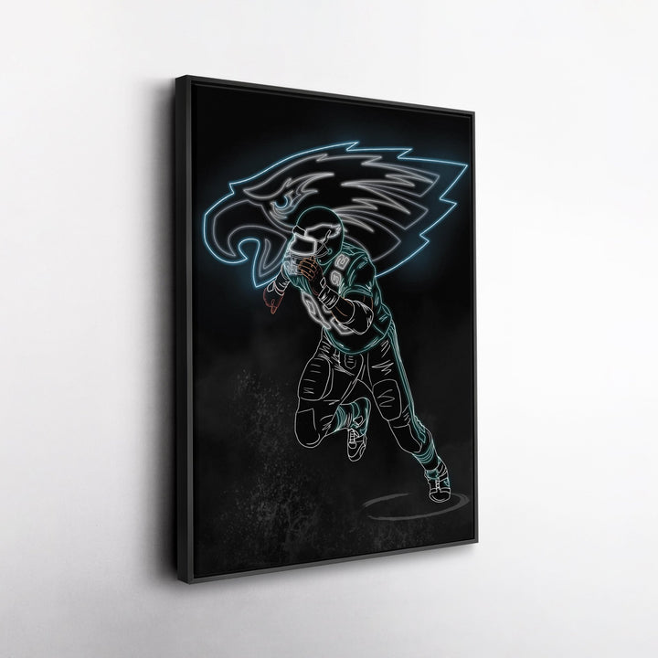 Reggie White Neon Canvas Art | Eagles Wall Decor - CanvasNeon