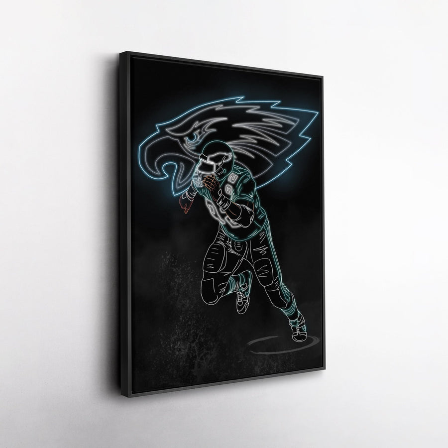 Reggie White Neon Canvas Art | Eagles Wall Decor - CanvasNeon