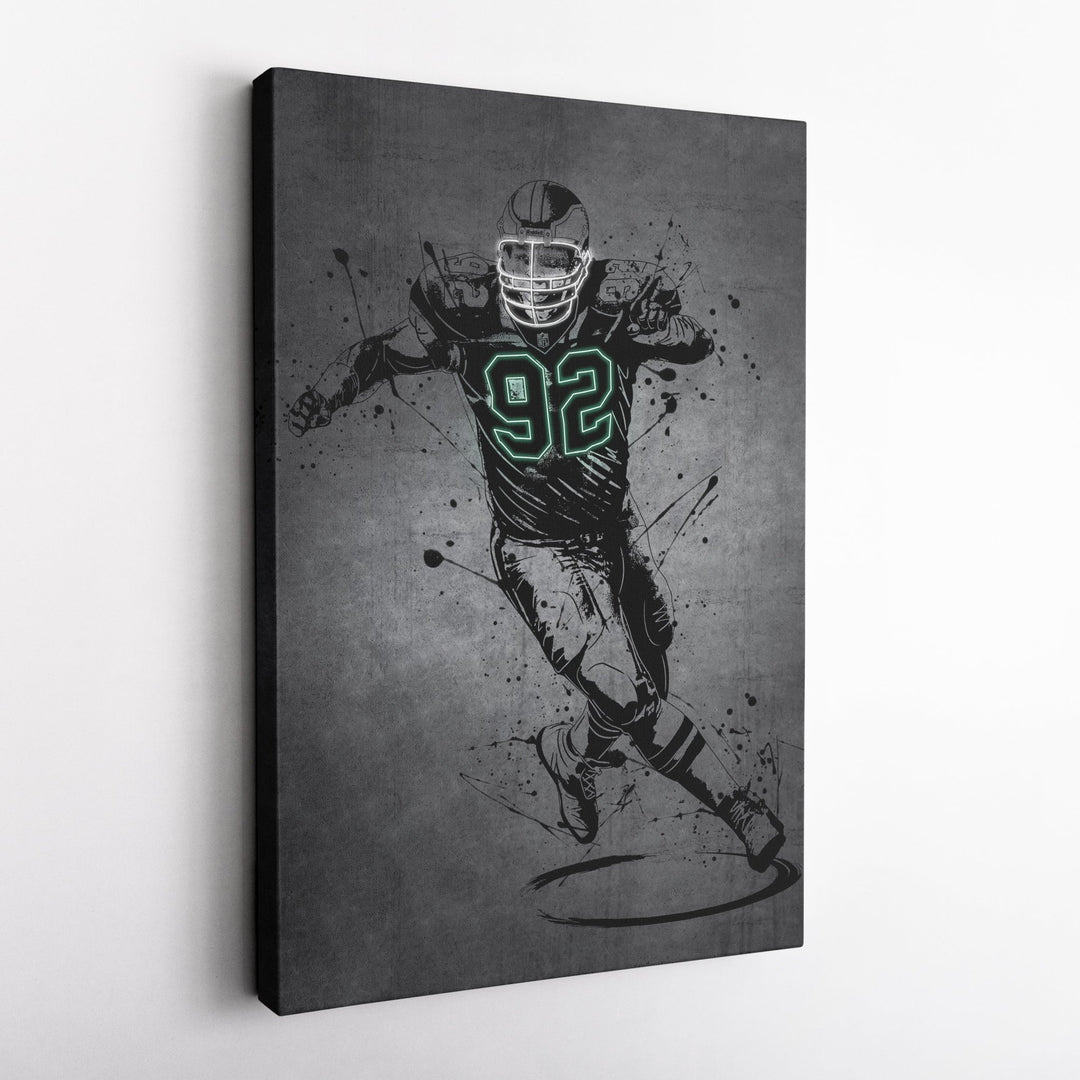 Reggie White Neon Canvas Art | Modern Wall Decor for Eagles Fans - CanvasNeon
