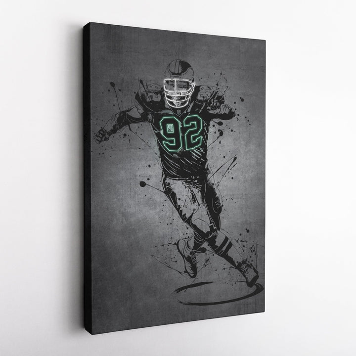 Reggie White Neon Canvas Art | Modern Wall Decor for Eagles Fans - CanvasNeon