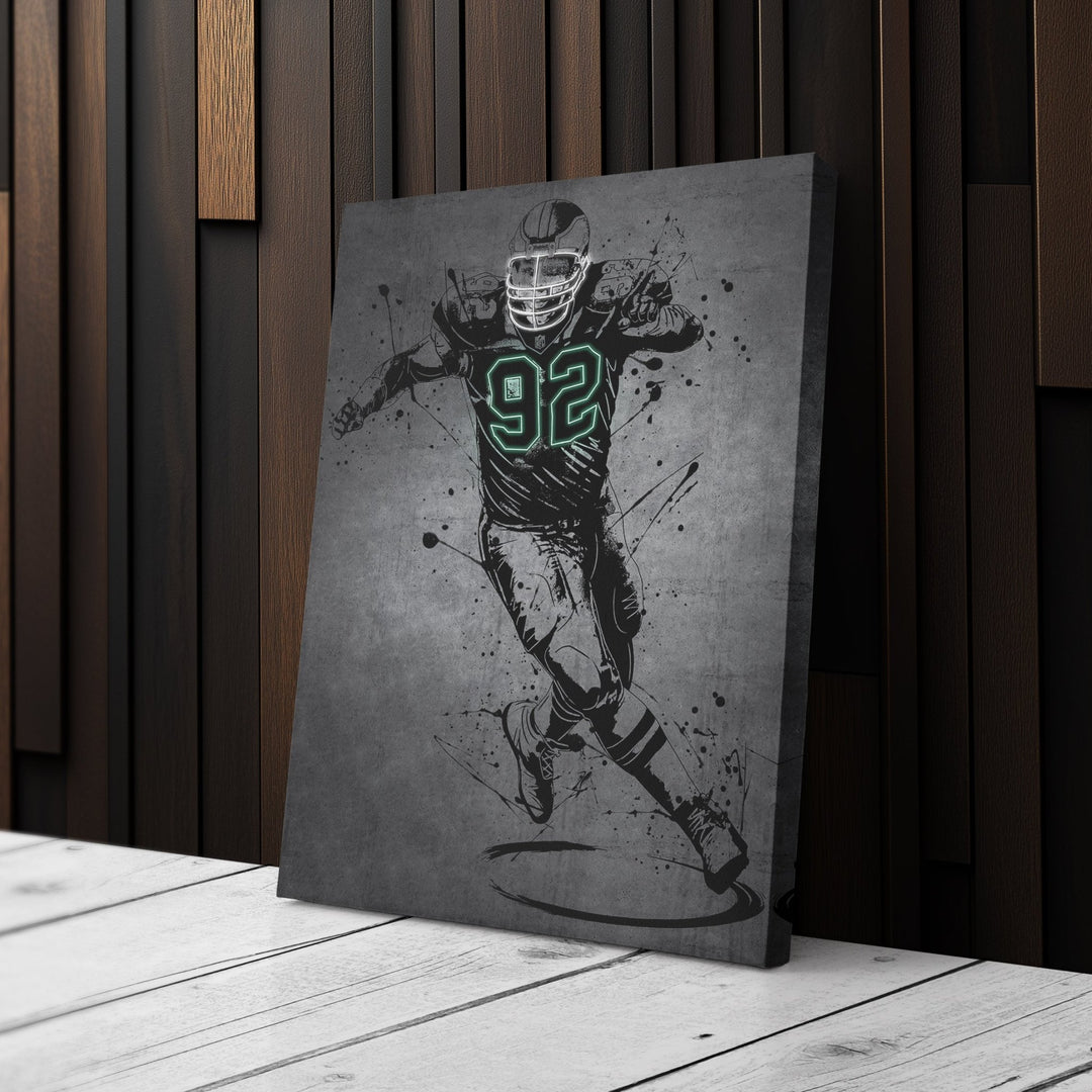 Reggie White Neon Canvas Art | Modern Wall Decor for Eagles Fans - CanvasNeon