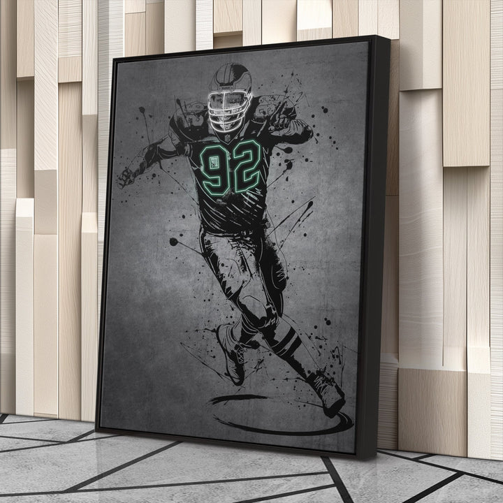 Reggie White Neon Canvas Art | Modern Wall Decor for Eagles Fans - CanvasNeon